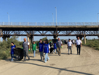 Neftçala rayonunda Kür çayı sahilində növbəti təmizlik aksiyası keçirilib