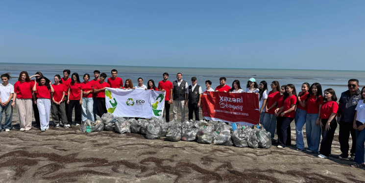 Neftçala rayonunda “Xəzəri qoruyaq!” Beynəlxalq Sahilyanı Təmizlik aksiyası keçirilib