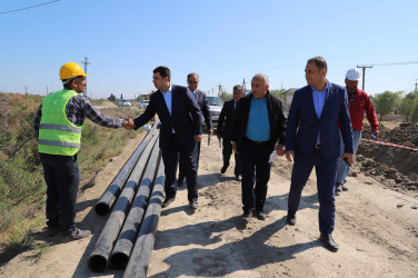 Neftçala şəhərinin su təchizatı və kanalizasiya sistemlərinin yenidən qurulması işləri davam etdirilir